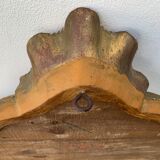 Old mirror in carved wood and gilded leaf, Louis XV rocaille style, twentieth century 59x87cm