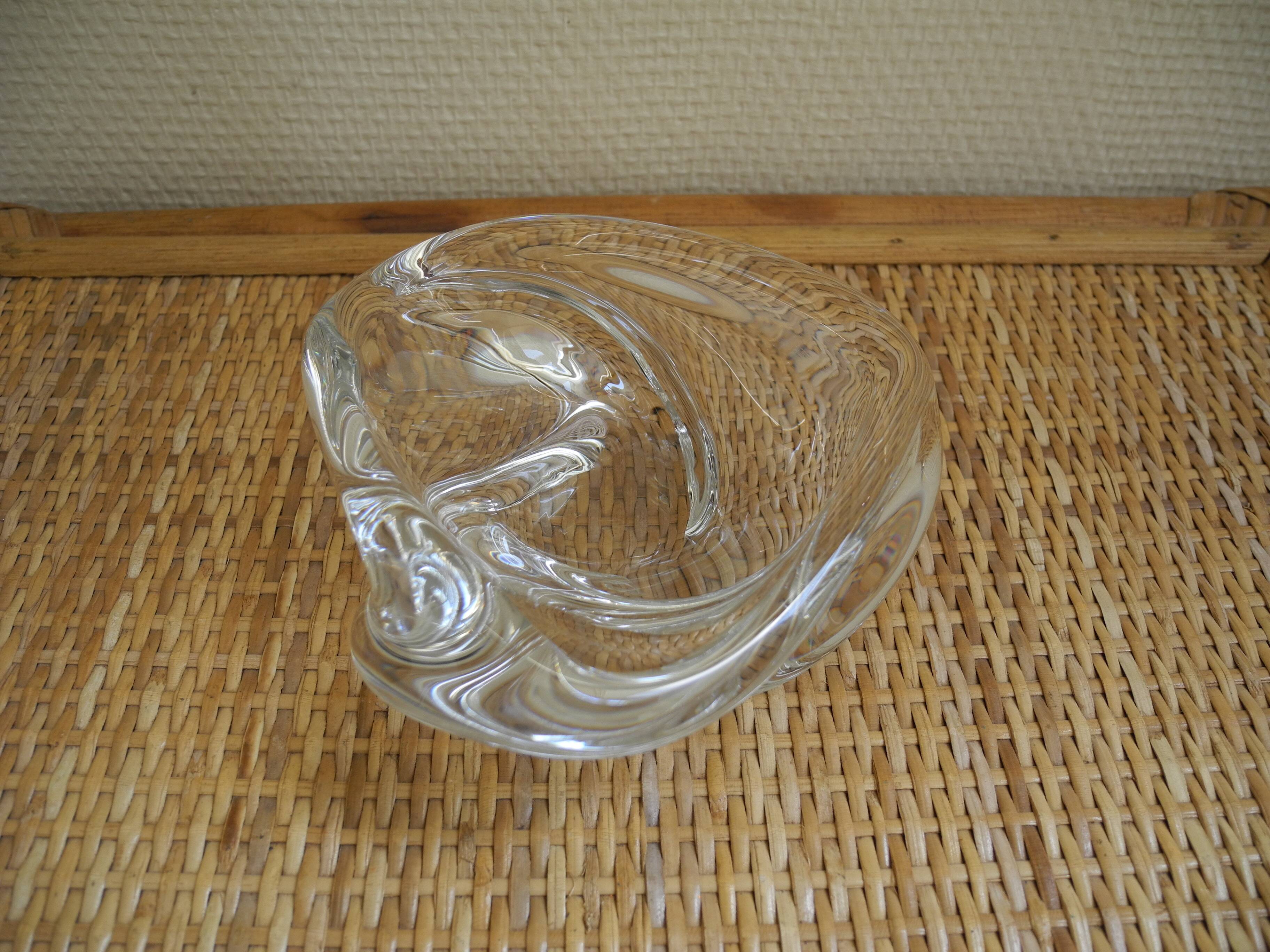 Saint Louis crystal pocket emptier vintage decorative ashtray