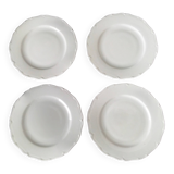 4 white Limoges porcelain dessert plates