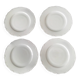 4 white Limoges porcelain dessert plates