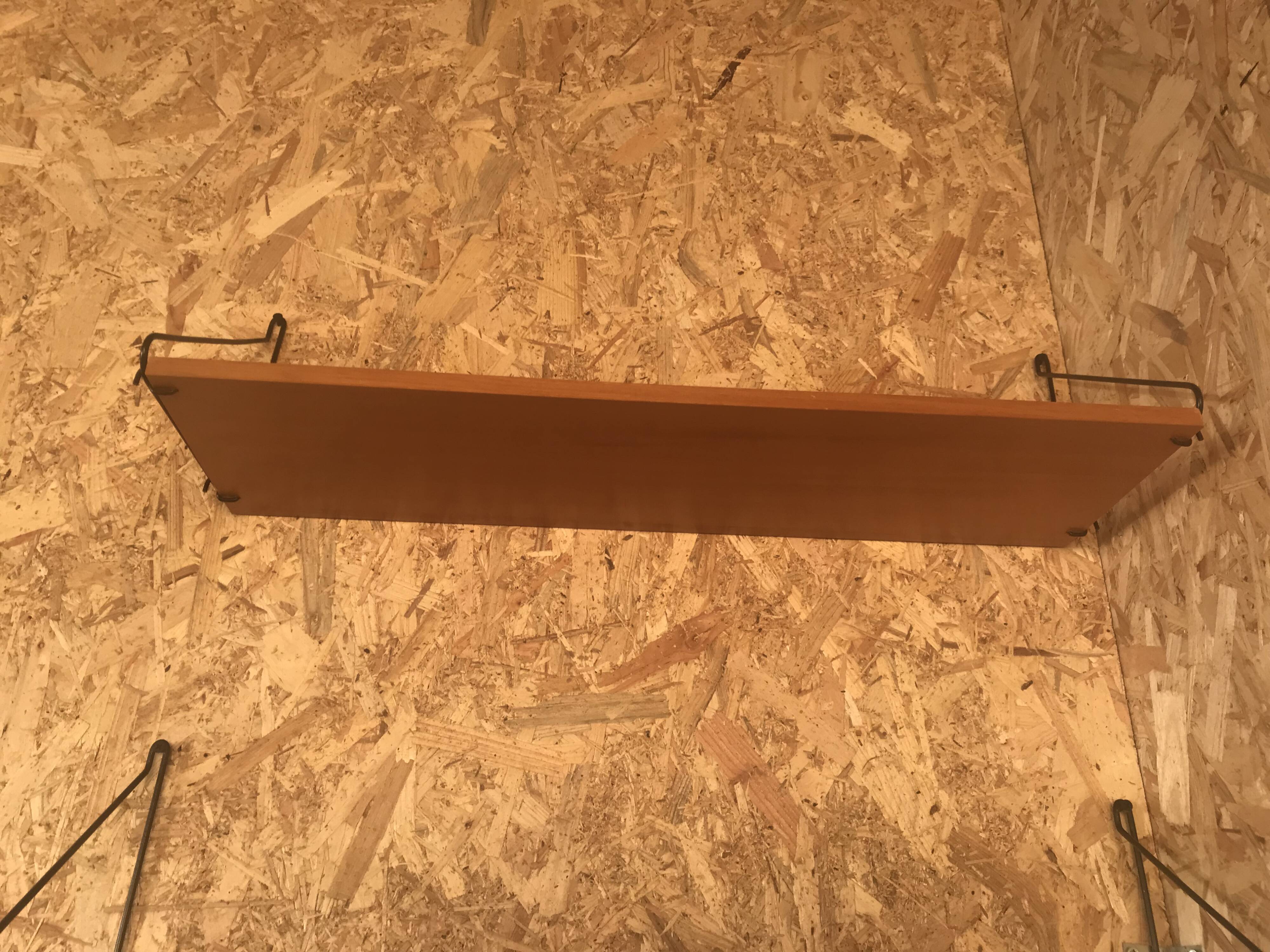 Set of two vintage string wall shelves