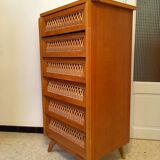 Dresser in rattan feet vintage compass 50s
