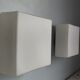 Paire d'appliques/plafonniers carrés  en opaline mate vintage