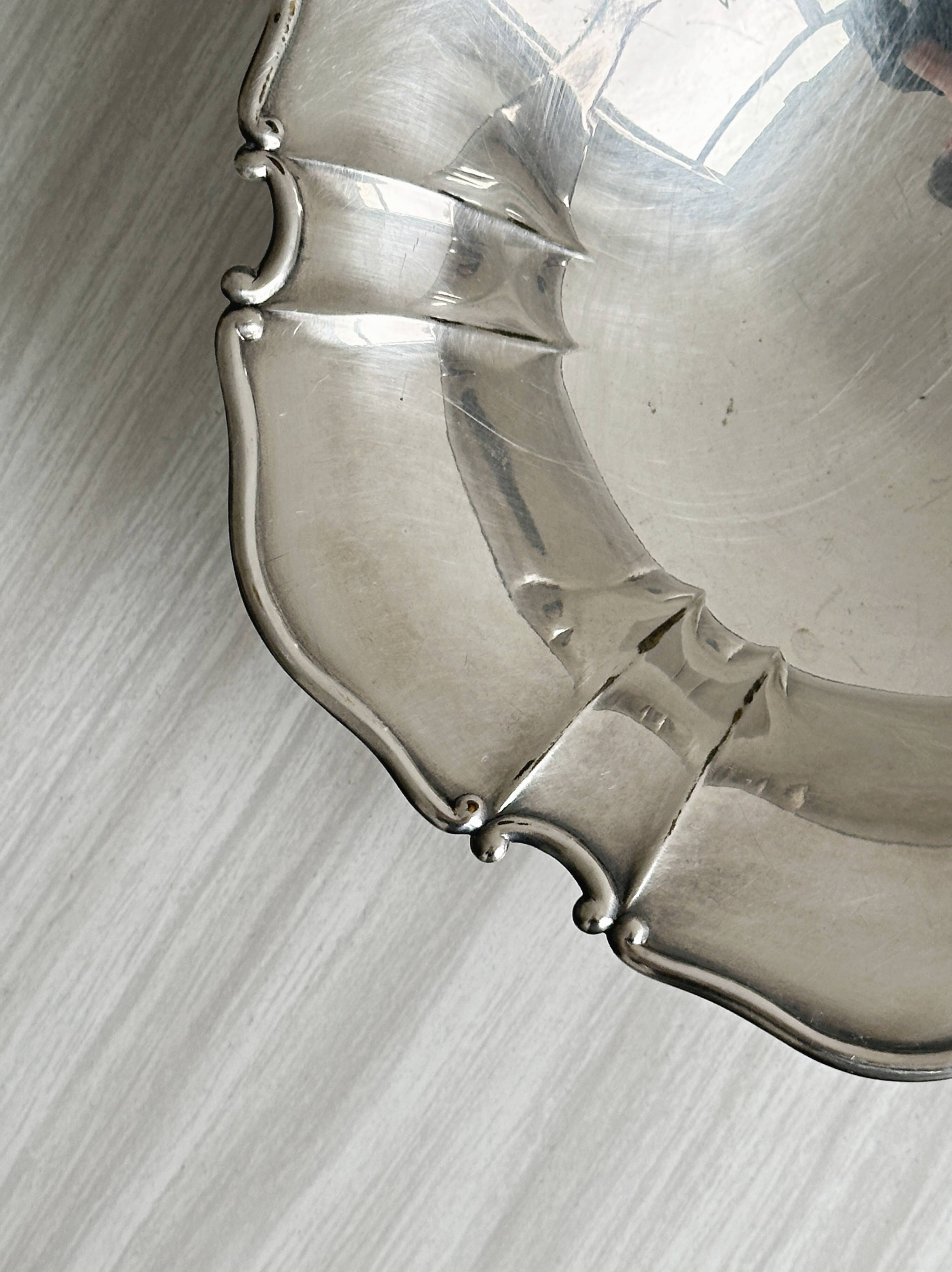Plate, antique metal fruit bowl