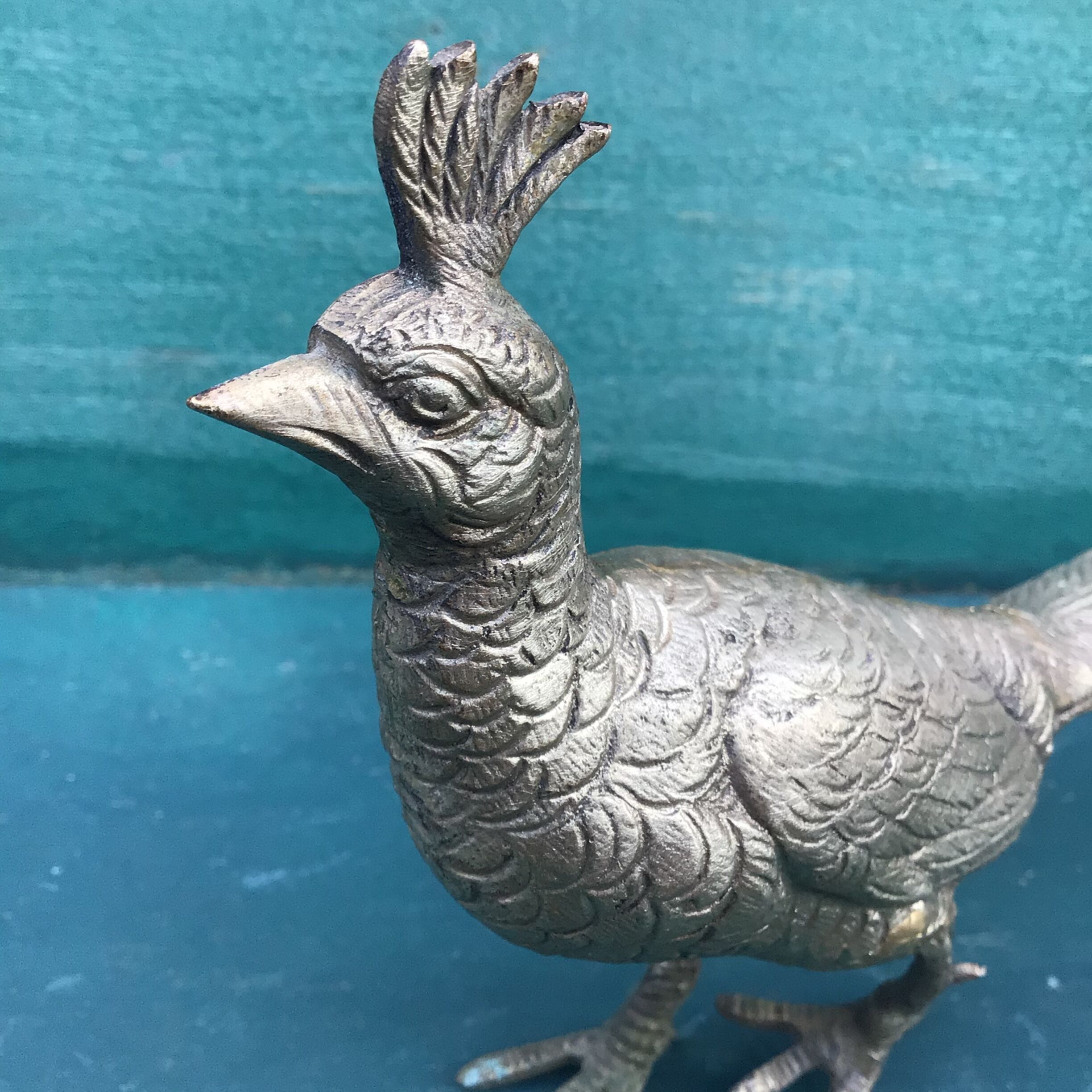 Pair of golden brass birds