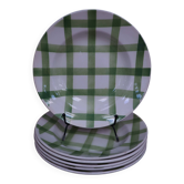 Lot de 6 assiettes creuses moulin des loups "Nappe"