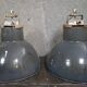 Pair of industrial pendant lights in enamelled sheet metal – 20th century (lot A)