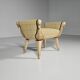 Swan neck bench, hand-carved, France, 1940s