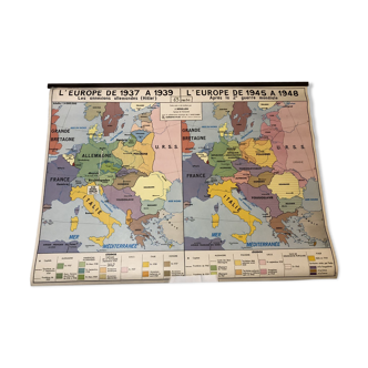 Carte scolaire la guerre en Europe 39/45