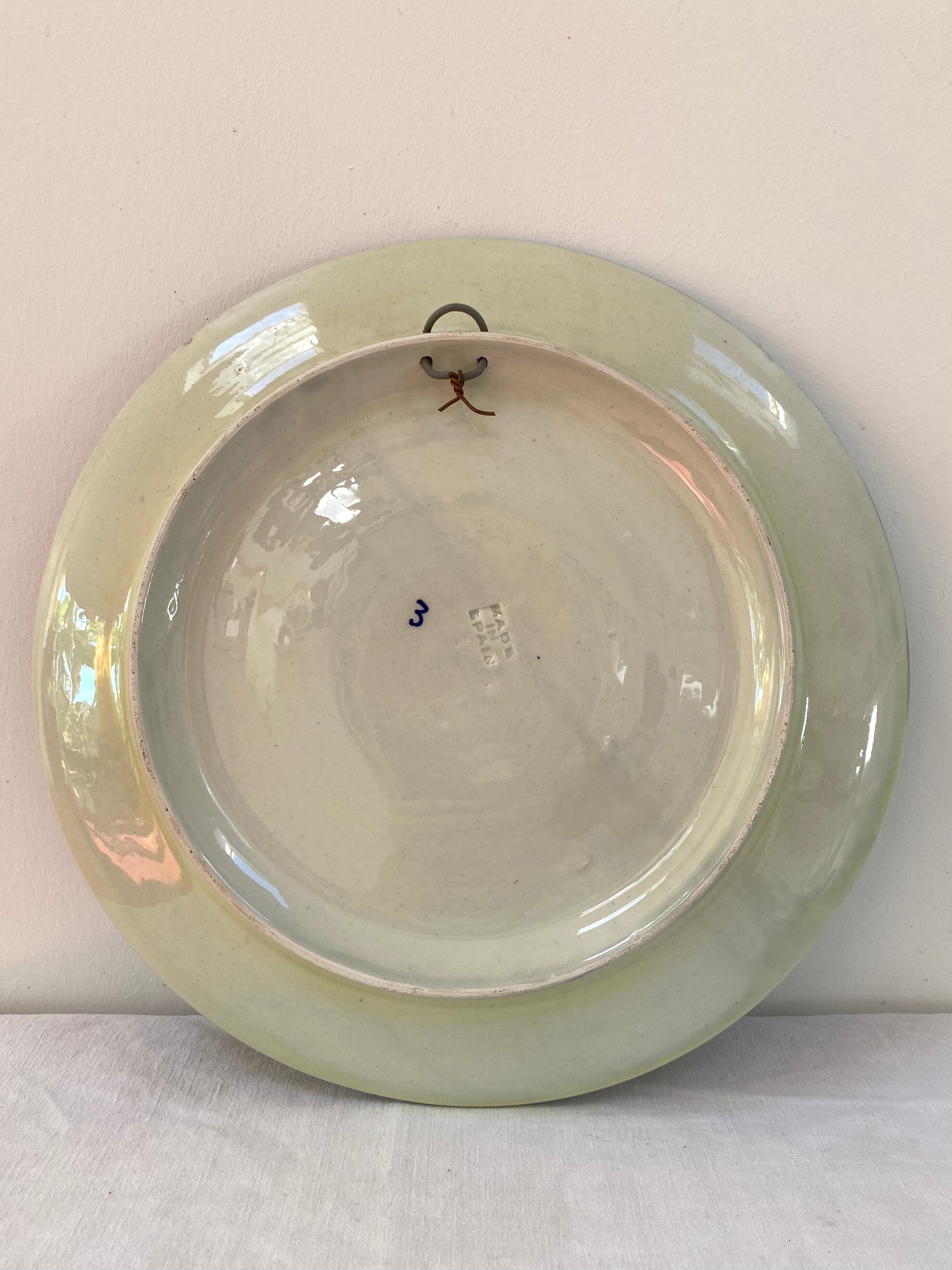 Large service dish blue dragon decoration