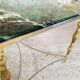 Coffee table in green marble and brass circa 50/60