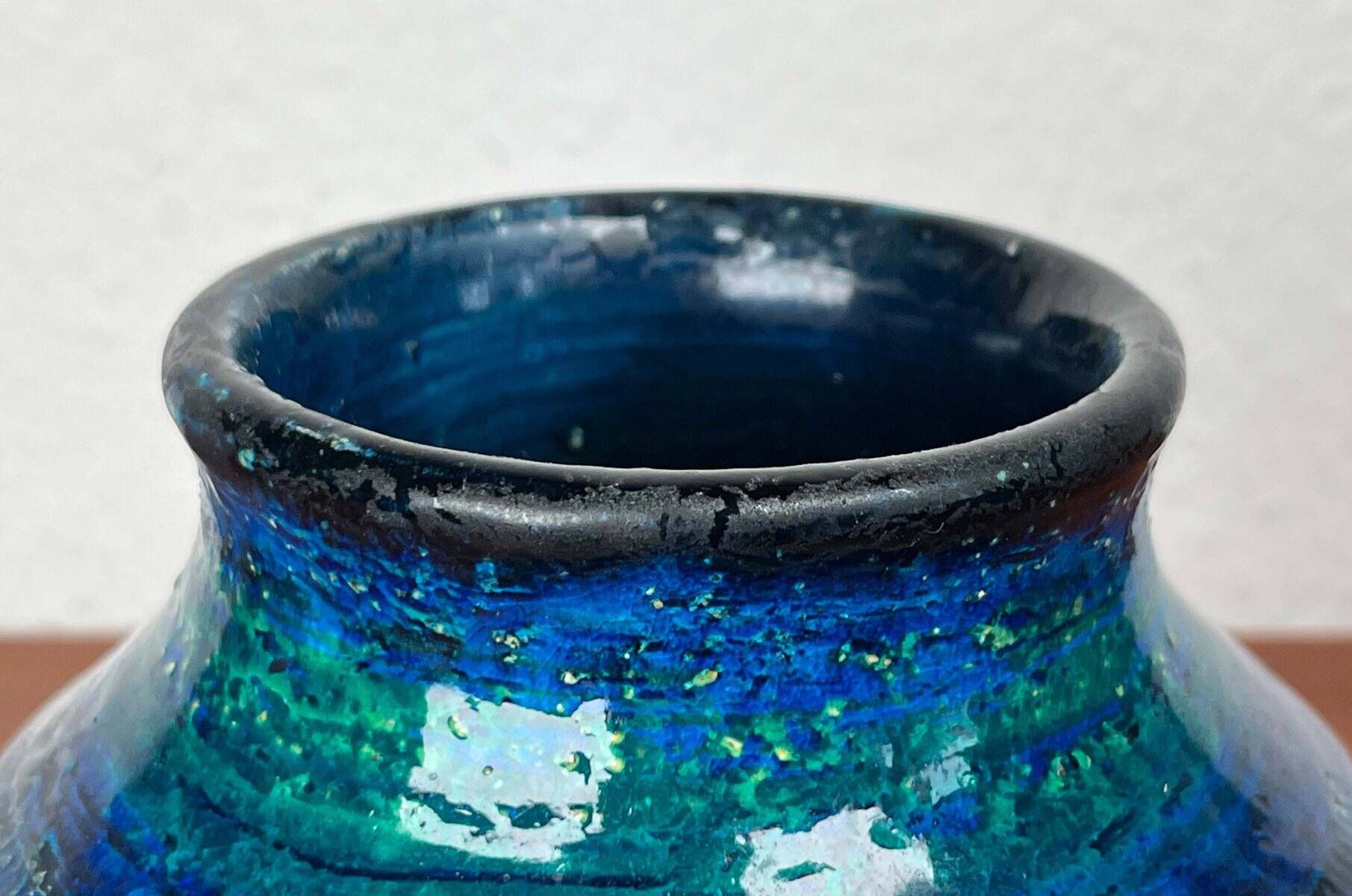 Mid-Century Modern Rimini Blu Pottery Vase by Aldo Londi for Bitossi, Italy, 1960s