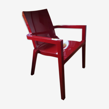 Fauteuil plexi Christophe Pillet laqué rouge