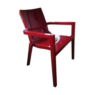 Christophe PILLET red lacquered plexi chair