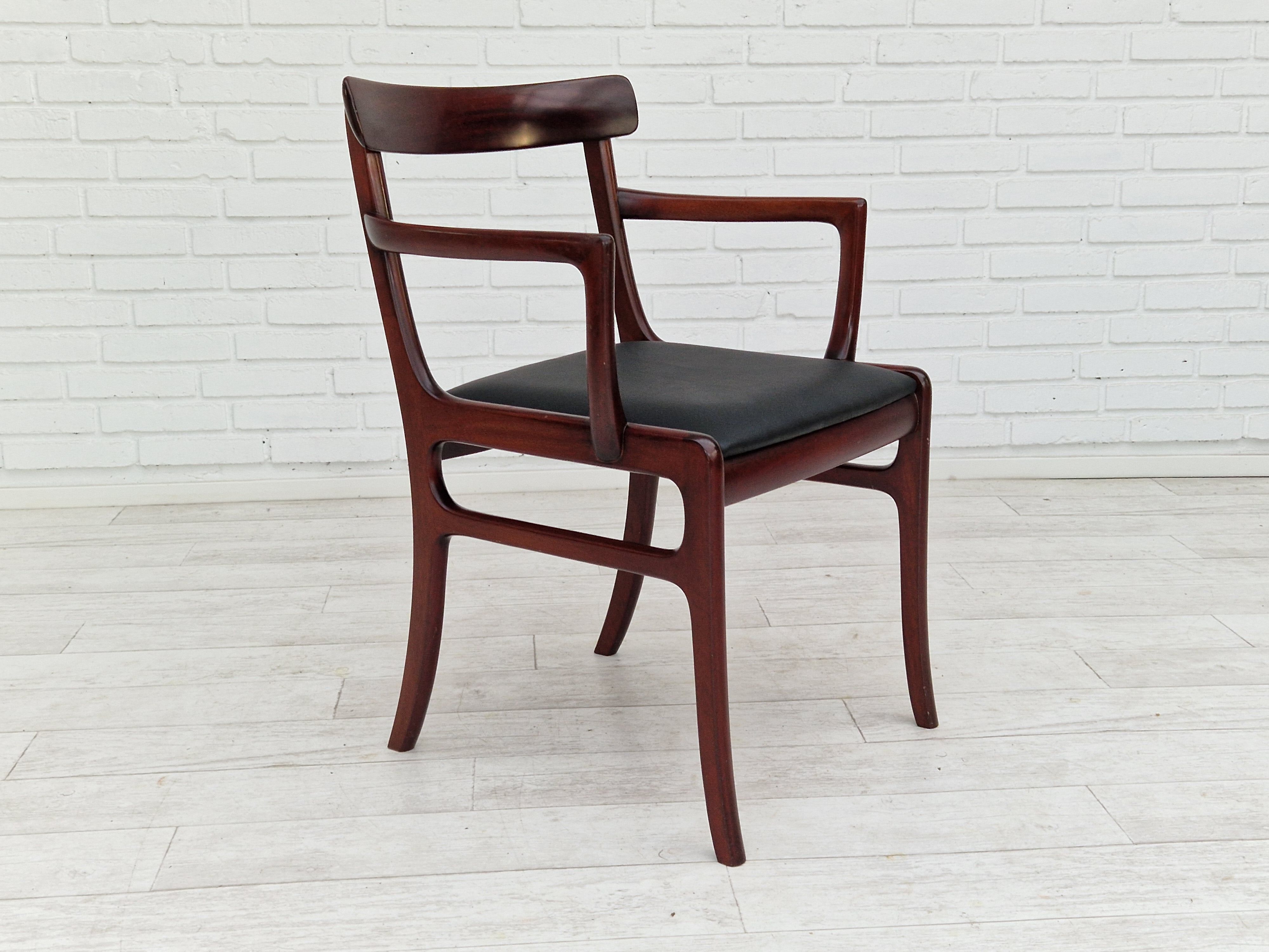 Danish design by Ole Wanscher, set of dining chairs 70s,
