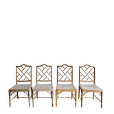 Set of 4 ‘Faux Bamboo’ Chippendale Chairs Vintage