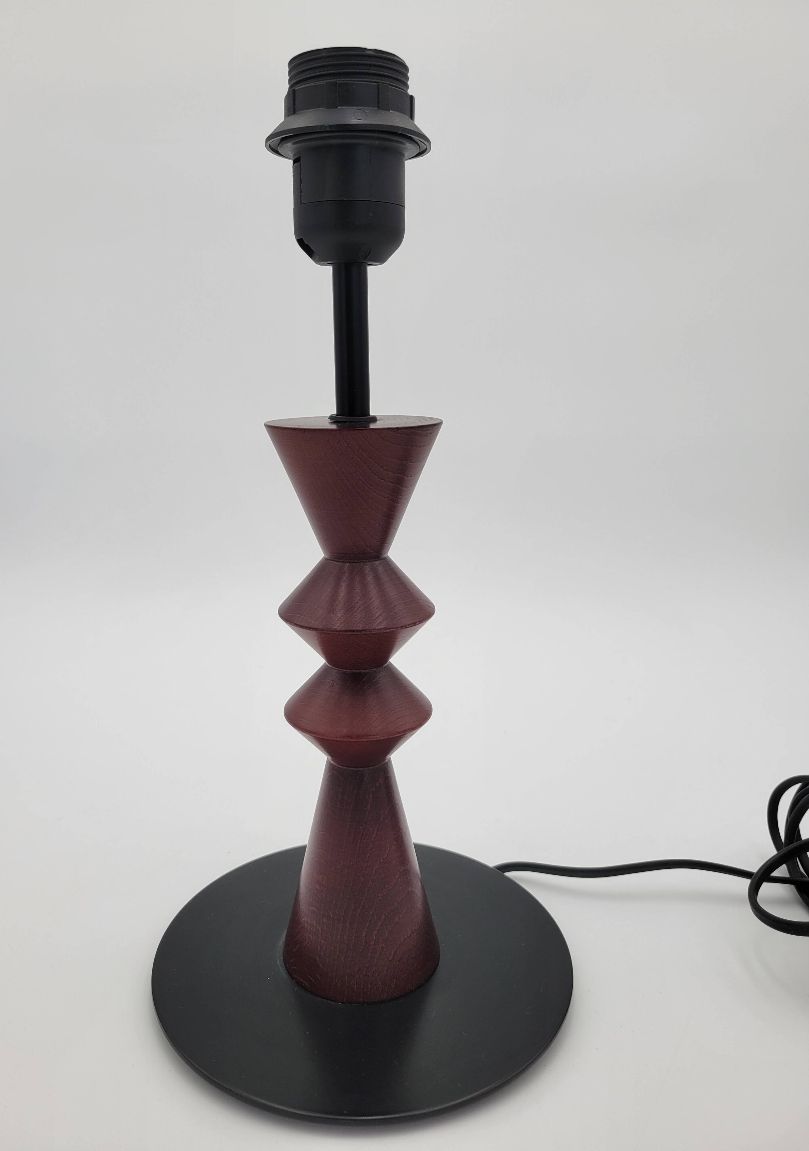 Luminor lamp base in vintage metal and wood