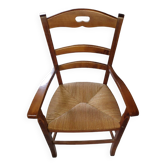 fauteuille bois assise payé teinté merisier