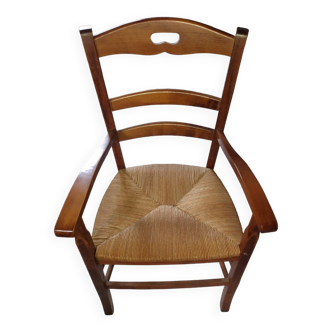 fauteuille bois assise payé teinté merisier