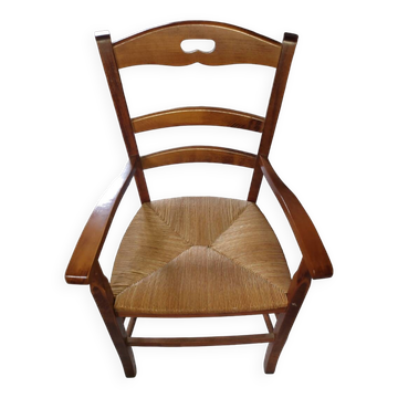 fauteuille bois assise payé teinté merisier