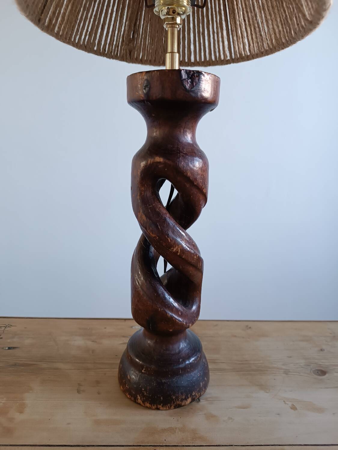 Turned wood lamp 1950