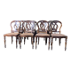 Suite of 12 Louis Philippe period chairs in walnut and canning