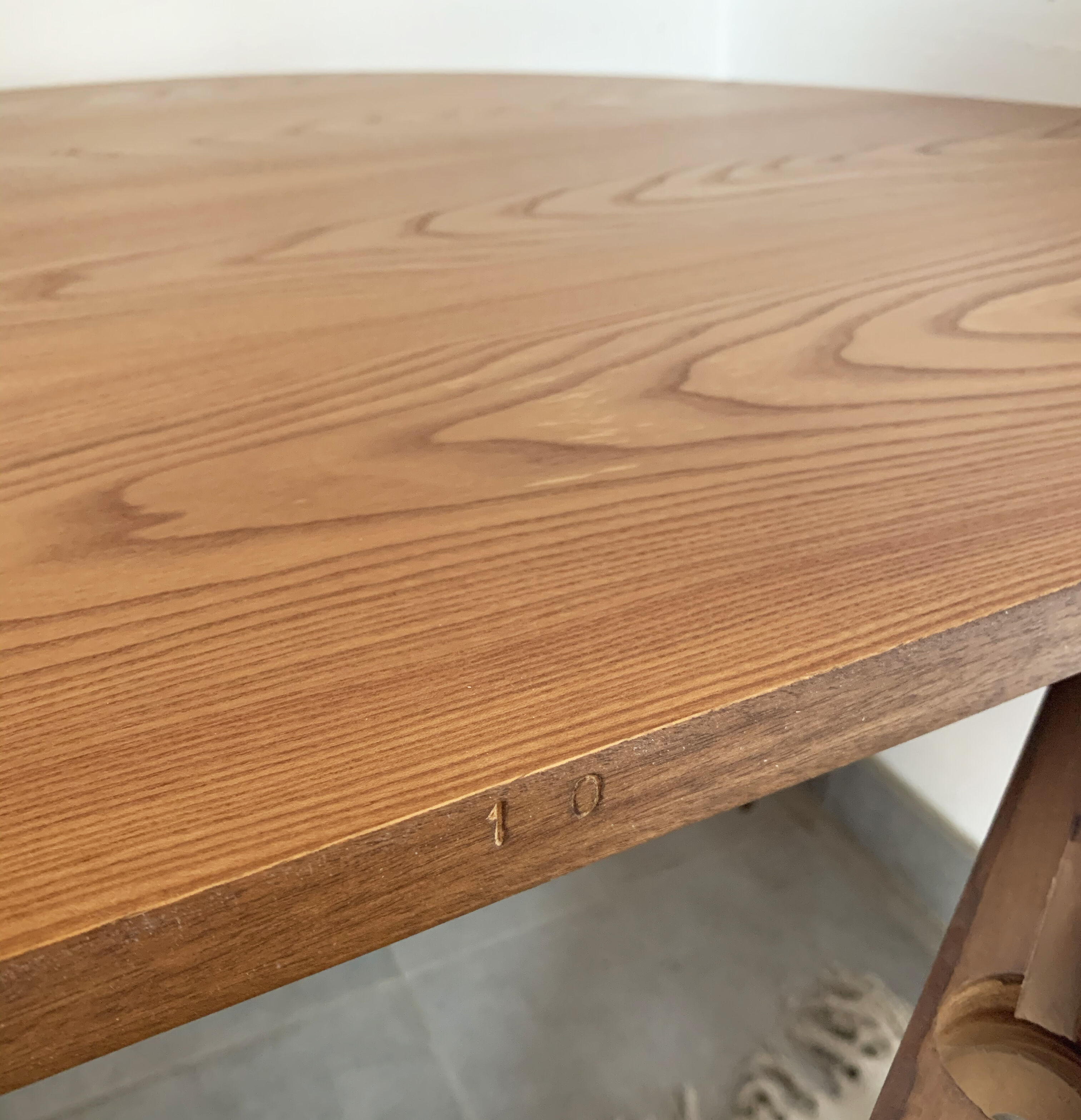 Baumann vintage 1970 oval table, stamped NF
