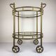 Vintage French brass bar cart, 1950s