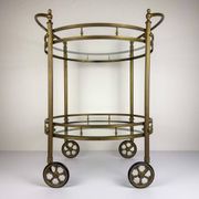Vintage French brass bar cart, 1950s