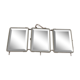 Miroir triptyque barbier verre biseauté sur pied