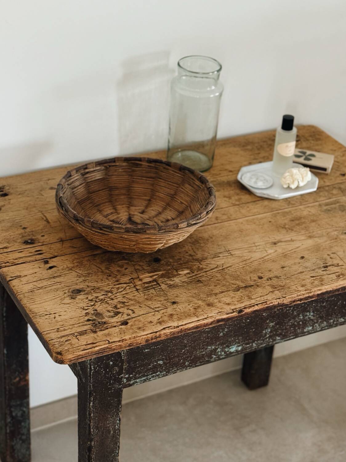 Wabi sabi patinated table