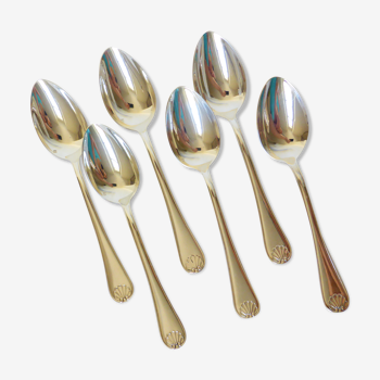 6 tablespoons in silver metal punched by the goldsmith Liberty shell pattern 2106252