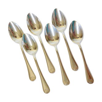 6 tablespoons in silver metal punched by the goldsmith Liberty shell pattern 2106252