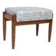 Mid-century vintage stool in white and blue linen, Edmund Homa, Europe, 1960s.