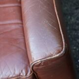 Pair of armchairs with very soft leather ears 80s