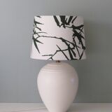 Vintage Kostka table lamp in creamy ceramic with a new custom lampshade.