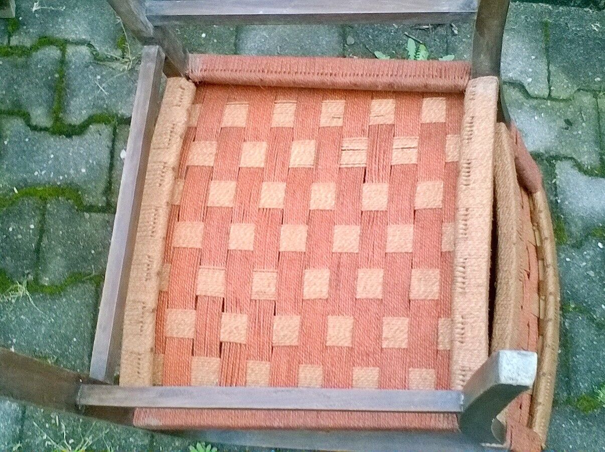 Braided rope and oak armchairs 50