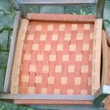 Braided rope and oak armchairs 50