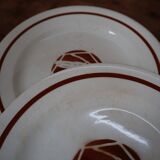 Set of 9 flat iron earth plates Salins "Colibri" France