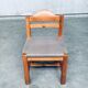 Brutalist Square Model Pine Dining Chairs, 1970s, Set of 6