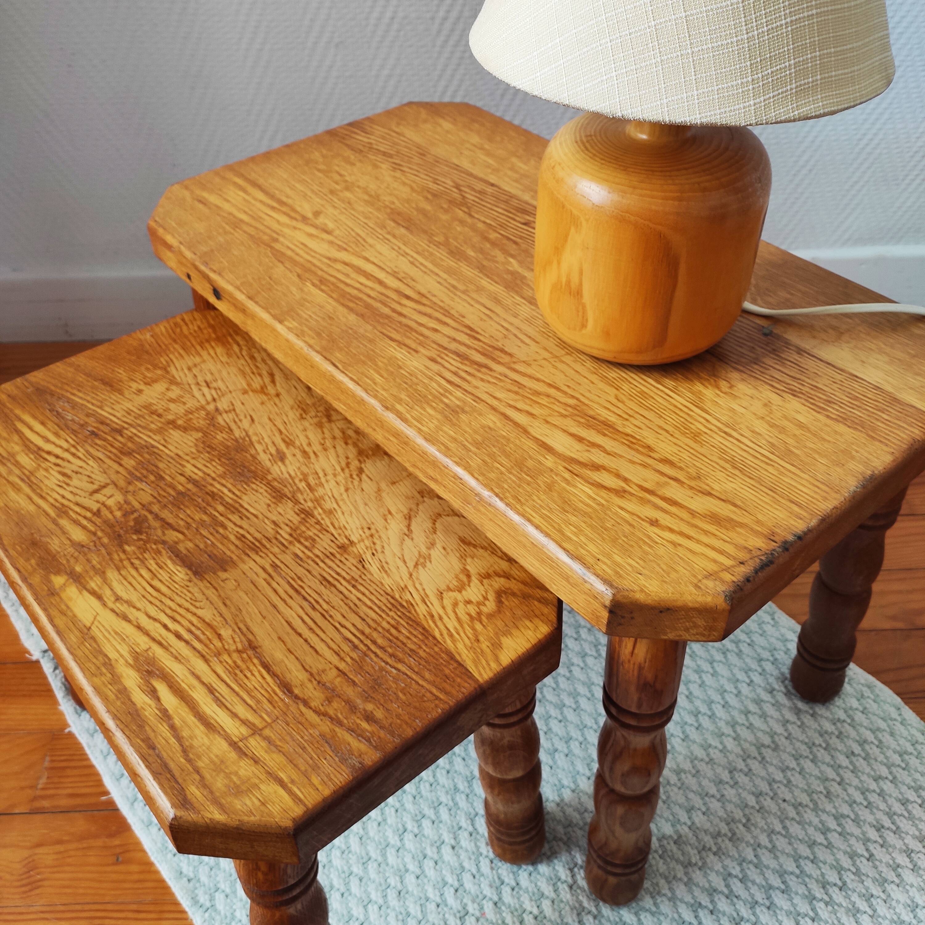 Danish nesting coffee tables in solid wood – Vintage