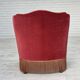Fauteuil danois des années 1970, velours de mobilier, pieds en bois d'orme.
