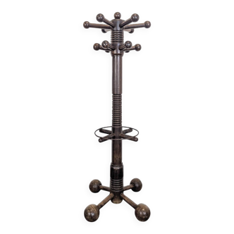 Charles Dudouyt coat rack in solid oak