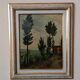 Landscape painting oil on panel Tuscan school 1930s signed