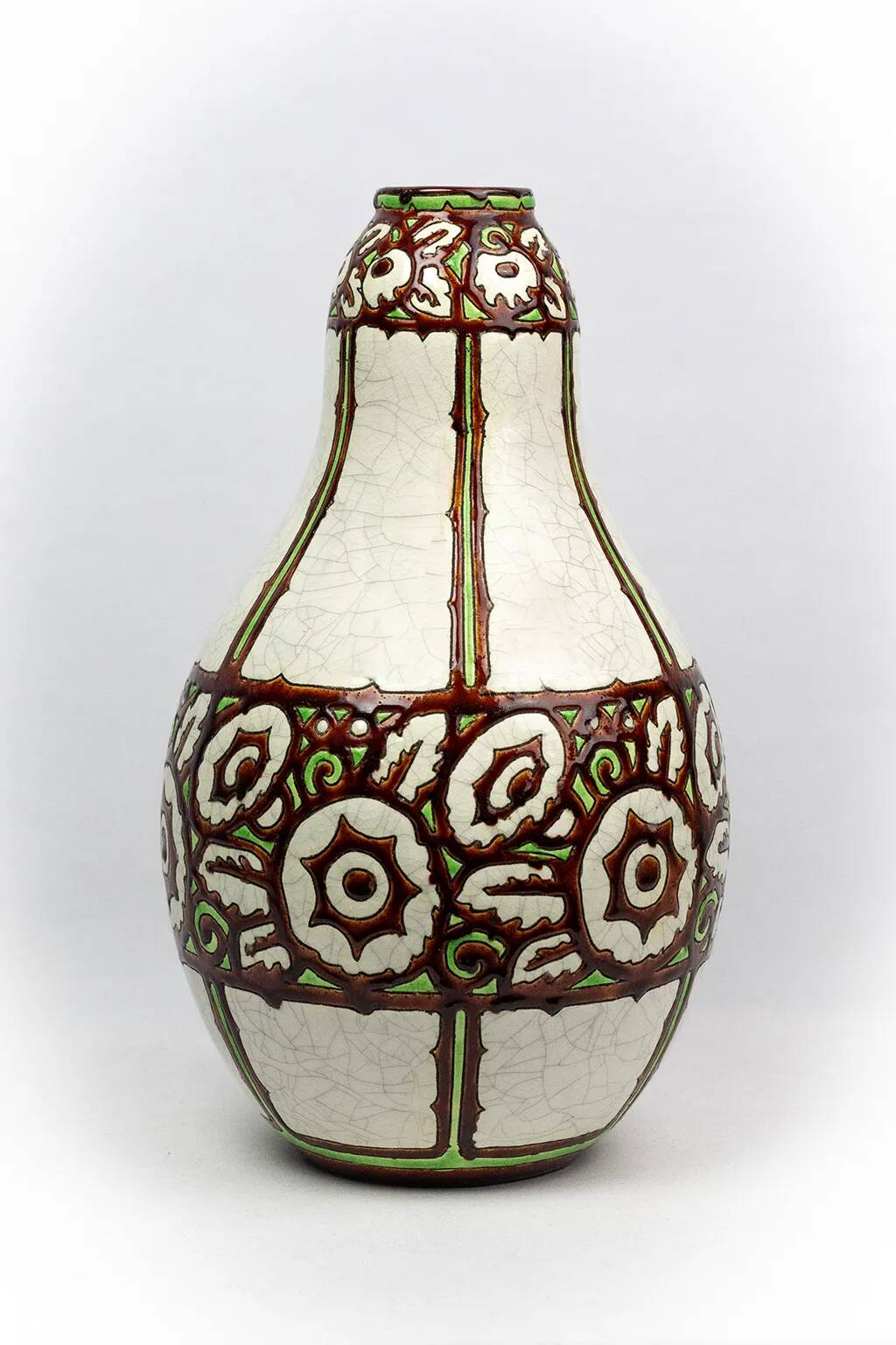 Vase Charles Catteau - Boch Frères Keramis – crackled earthenware, decoration 983