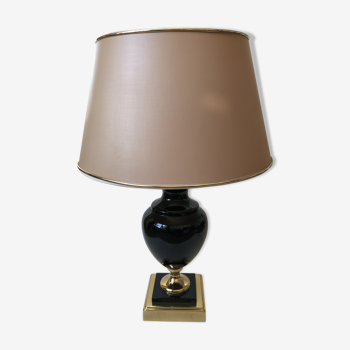 Lamp metal gold and black lacquered