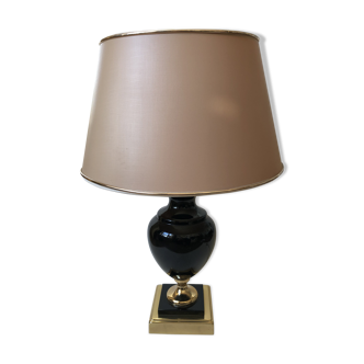 Lamp metal gold and black lacquered