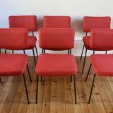 Set of 6 vintage modernist chairs by André Simard, Airborne 1960.