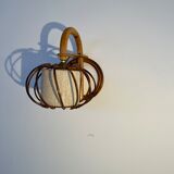 Vintage rattan wall lamp