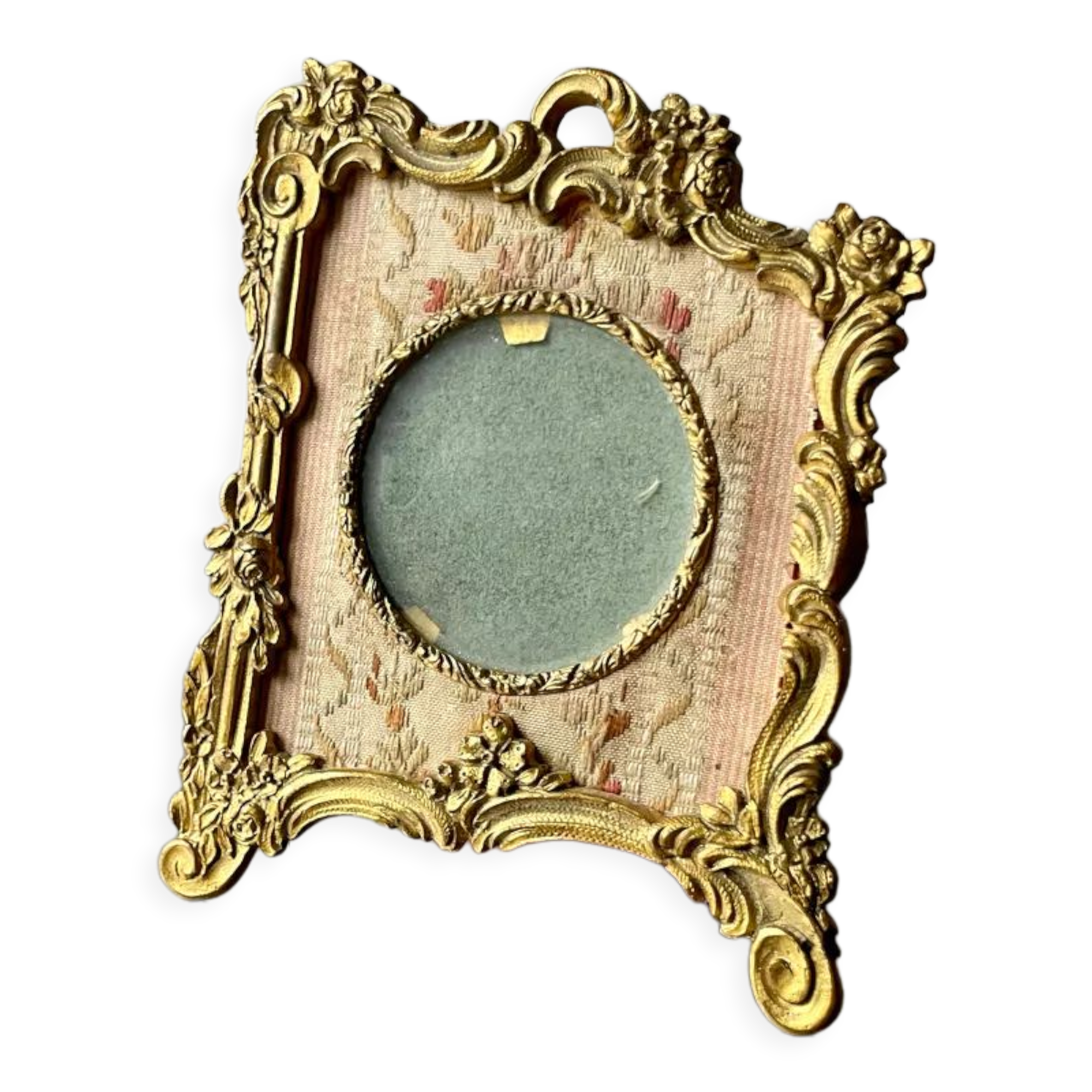 Metal gold colored picture frame brass